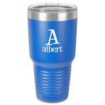 Name & Initial 30 oz Stainless Steel Tumbler - Royal Blue - Single-Sided (Personalized)