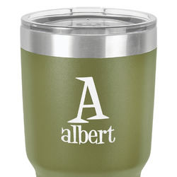 Name & Initial 30 oz Stainless Steel Tumbler - Olive - Single-Sided (Personalized)