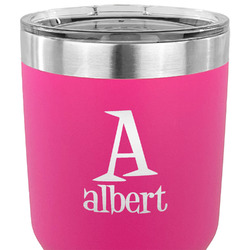 Name & Initial 30 oz Stainless Steel Tumbler - Pink - Single-Sided (Personalized)