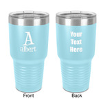 Name & Initial 30 oz Stainless Steel Tumbler - Teal - Double-Sided (Personalized)