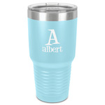 Name & Initial 30 oz Stainless Steel Tumbler - Teal - Single-Sided (Personalized)