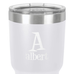 Name & Initial 30 oz Stainless Steel Tumbler - White - Double-Sided (Personalized)