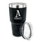 Name & Initial 30 oz Stainless Steel Ringneck Tumblers - Black - LID OFF