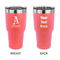 Name & Initial 30 oz Stainless Steel Ringneck Tumblers - Coral - Double Sided - APPROVAL