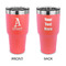 Name & Initial 30 oz Stainless Steel Tumbler - Coral - Double-Sided (Personalized)