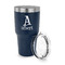 Name & Initial 30 oz Stainless Steel Ringneck Tumblers - Navy - LID OFF