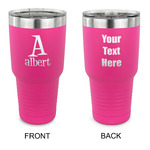 Name & Initial 30 oz Stainless Steel Tumbler - Pink - Double-Sided (Personalized)