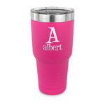 Name & Initial 30 oz Stainless Steel Tumbler - Pink - Single-Sided (Personalized)