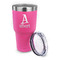 Name & Initial 30 oz Stainless Steel Ringneck Tumblers - Pink - LID OFF