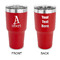 Name & Initial 30 oz Stainless Steel Tumbler - Red - Double-Sided (Personalized)
