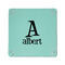 Name & Initial 6" x 6" Teal Leatherette Snap Up Tray - APPROVAL