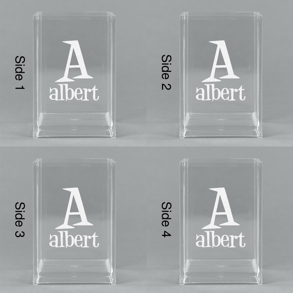 Name & Initial Acrylic Pen Holder - All Sides