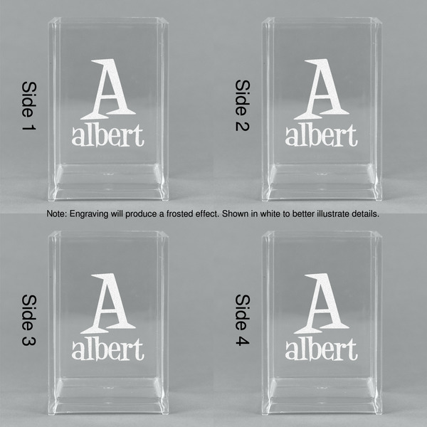 Name & Initial Acrylic Pen Holder - All Sides