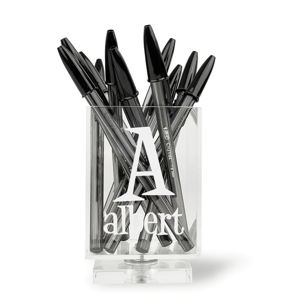 Name & Initial Acrylic Pencil Holder - FRONT