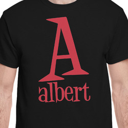 Name & Initial T-Shirt - Black - Large (Personalized)