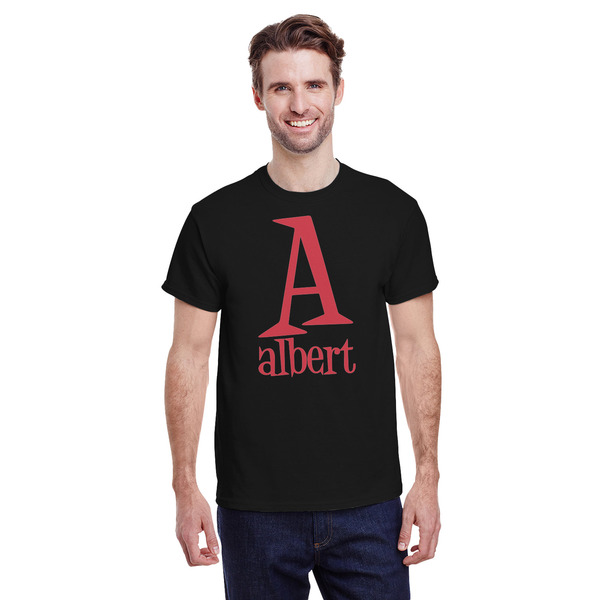 Custom Name & Initial T-Shirt - Black - Medium (Personalized)