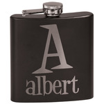 Name & Initial Black Flask Set (Personalized)