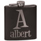 Name & Initial Black Flask - Engraved Front