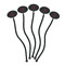 Name & Initial Black Plastic 7" Stir Stick - Oval - Fan