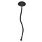 Name & Initial Black Plastic 7" Stir Stick - Oval - Single Stick