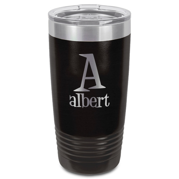 Name & Initial Black Polar Camel Tumbler - 20oz - Front
