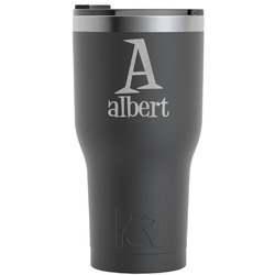 Name & Initial RTIC Tumbler - Black - Engraved Front (Personalized)
