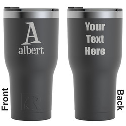 Name & Initial RTIC Tumbler - Black - Engraved Front & Back (Personalized)