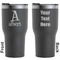 Name & Initial Black RTIC Tumbler - Front and Back