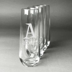 Name & Initial Champagne Flute - Stemless Engraved (Personalized)