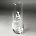 Name & Initial Champagne Flute - Stemless - Laser Engraved (Personalized)