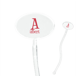 Name & Initial 7" Oval Plastic Stir Sticks - Clear (Personalized)