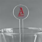 Name & Initial 5.5" Round Plastic Stir Sticks - Clear (Personalized)