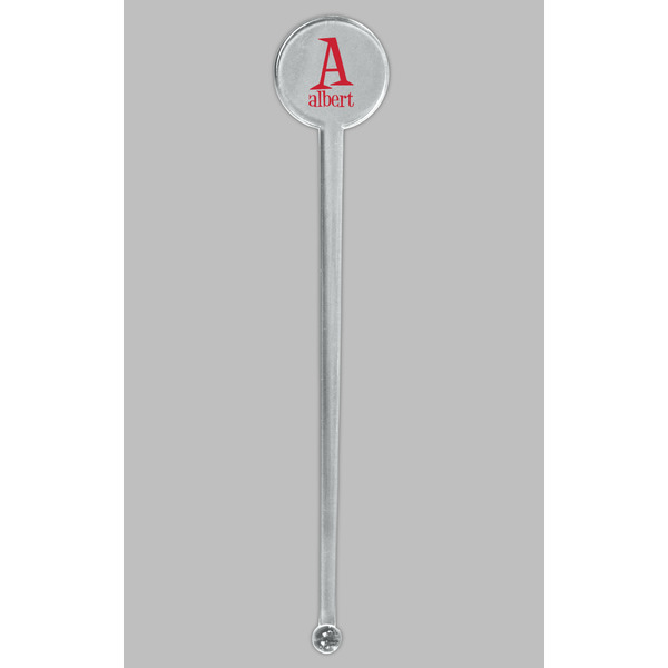 Name & Initial Clear Plastic 7" Stir Stick - Round - Single Stick