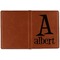 Name & Initial Cognac Leather Passport Holder Outside Single Sided - Apvl