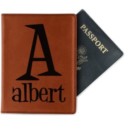 Name & Initial Passport Holder - Faux Leather - Double Sided (Personalized)