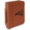 Name & Initial Cognac Leatherette Bible Covers with Handle & Zipper - Main