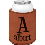 Name & Initial Leatherette Can Sleeve - Single-Sided (Personalized)