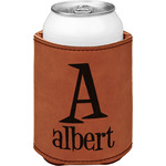 Name & Initial Leatherette Can Sleeve - Double-Sided (Personalized)