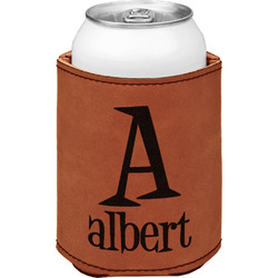 Name & Initial Leatherette Can Sleeve - Single Sided (Personalized)