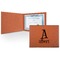 Name & Initial Cognac Leatherette Diploma / Certificate Holders - Front only - Main