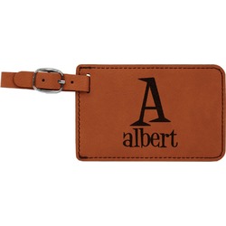 Name & Initial Leatherette Luggage Tag (Personalized)