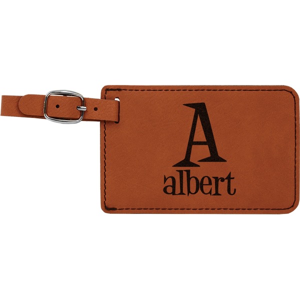 Custom Name & Initial Leatherette Luggage Tag (Personalized)