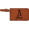 Name & Initial Cognac Leatherette Luggage Tags