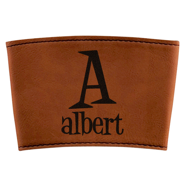 Custom Name & Initial Leatherette Cup Sleeve (Personalized)