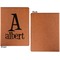 Name & Initial Cognac Leatherette Portfolios with Notepad - Large - Single Sided - Apvl