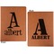 Name & Initial Cognac Leatherette Portfolios with Notepad - Small - Double Sided- Apvl