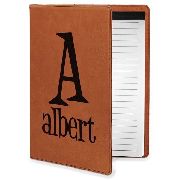 Custom Name & Initial Leatherette Portfolio with Notepad - Small - Single-Sided (Personalized)