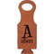 Name & Initial Cognac Leatherette Wine Totes - Single Front