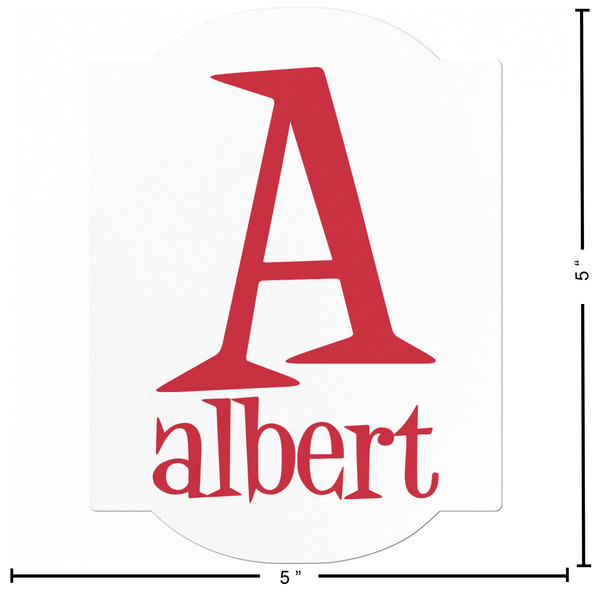 Name & Initial Custom Shape Iron On Patches - L PATCH w/measurements