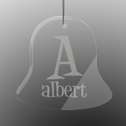 Name & Initial Engraved Glass Ornament - Bell (Personalized)
